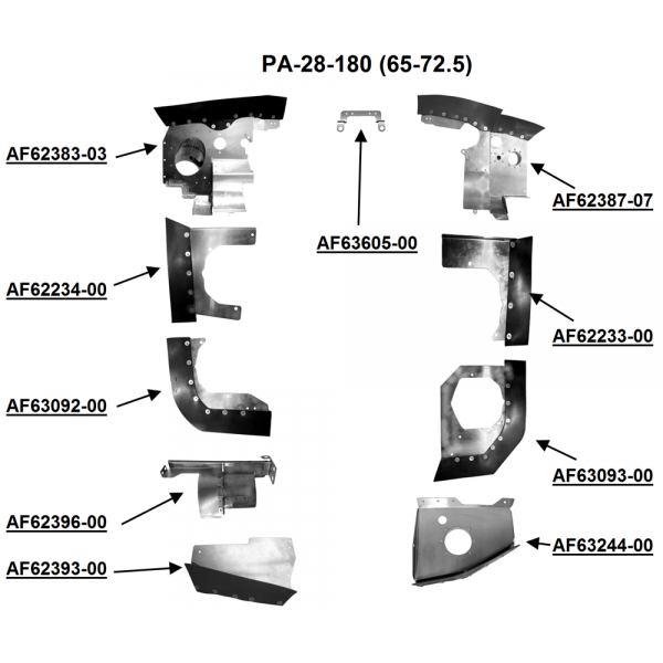 Piper PA-28-180 (1965-72.5) Complete Engine Baffle Set